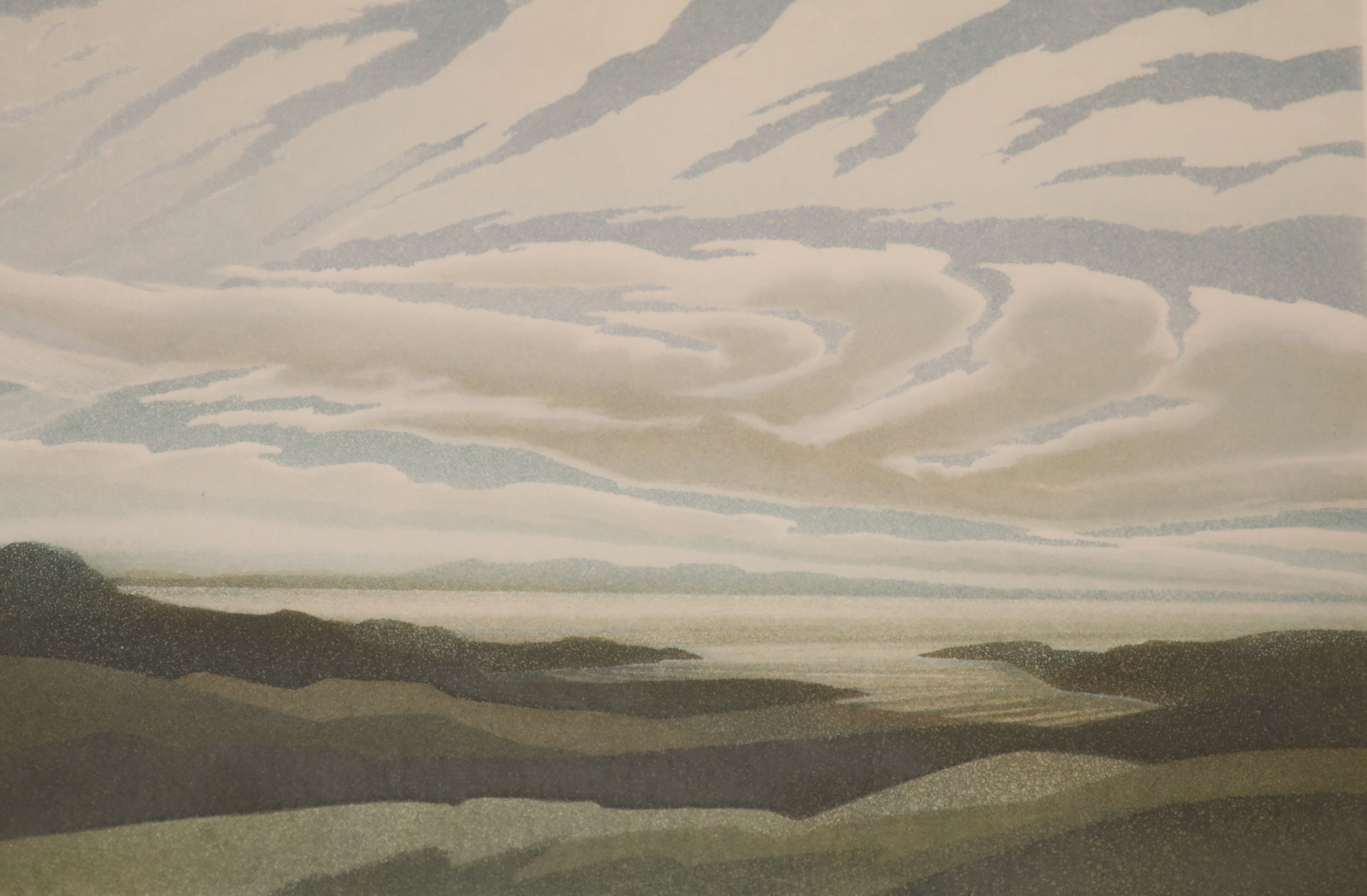 Michael Fairclough (b.1940), a set of four artist proof prints, The Hebredian Suite, signed in pencil, 13/20, overall 40 x 50cm